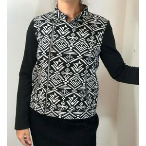 Fury Tribal Print Motor Jacket Women's Size S Black&White casual blazer jacket